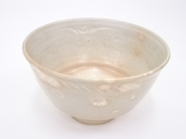 京焼　原清和造　御本三嶋茶碗